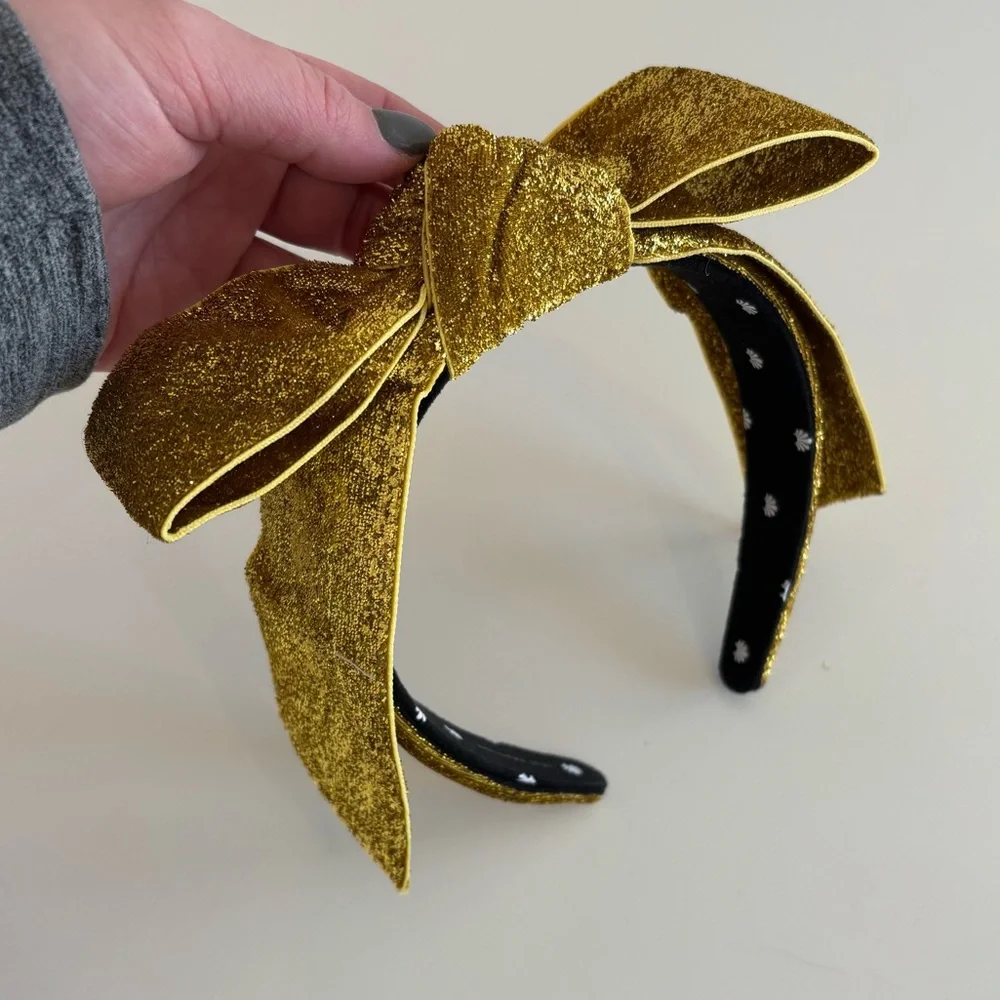 Lele Sadoughi Gold Bow Headband